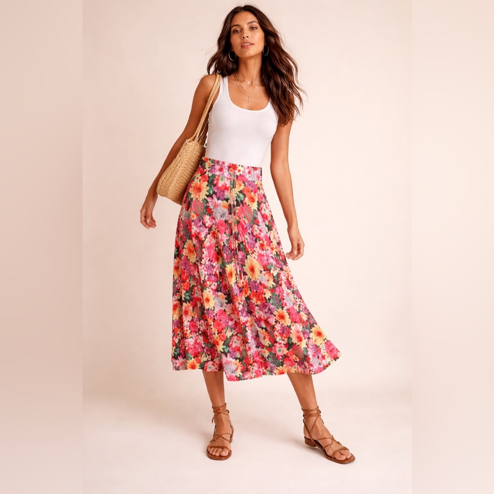 Floral Midi Skirt | Garden Print | Anthropologie Style